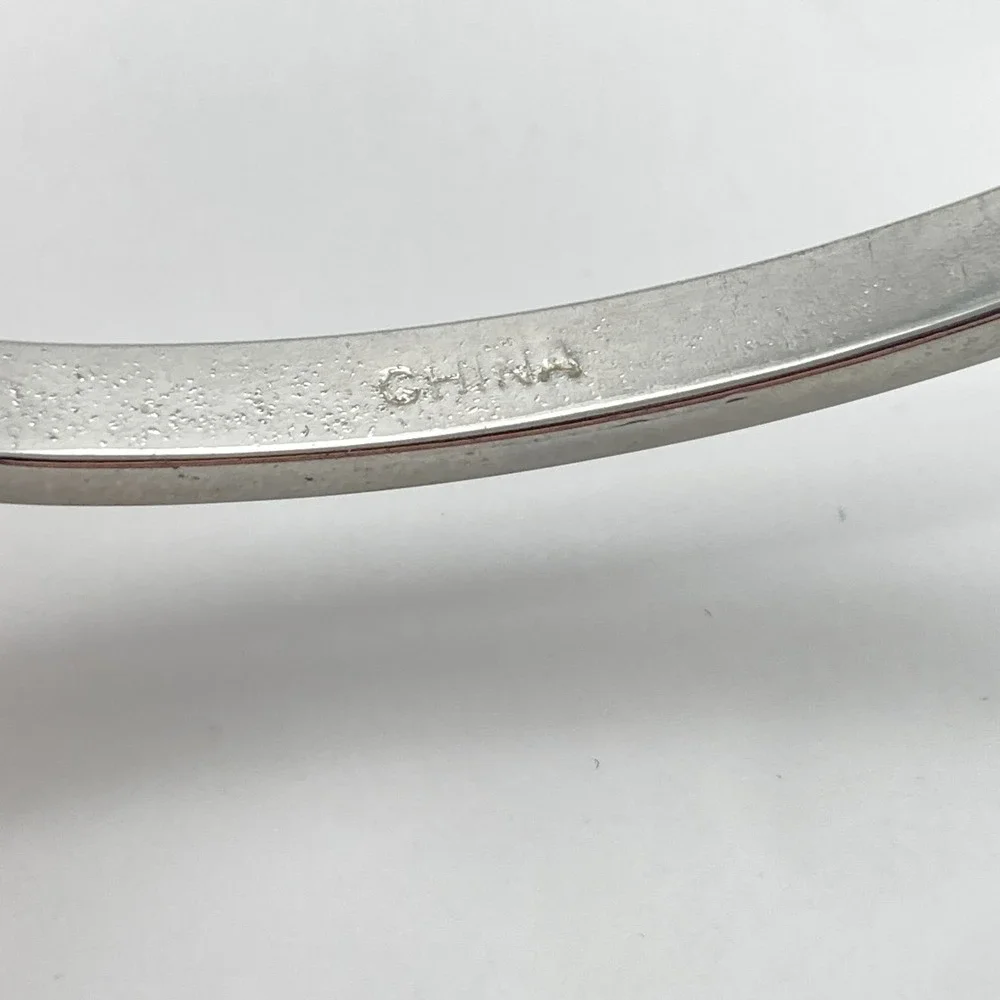 Modern Women's Watch 34mm Silver Tone Bangle Rectangle New Battery 6.75